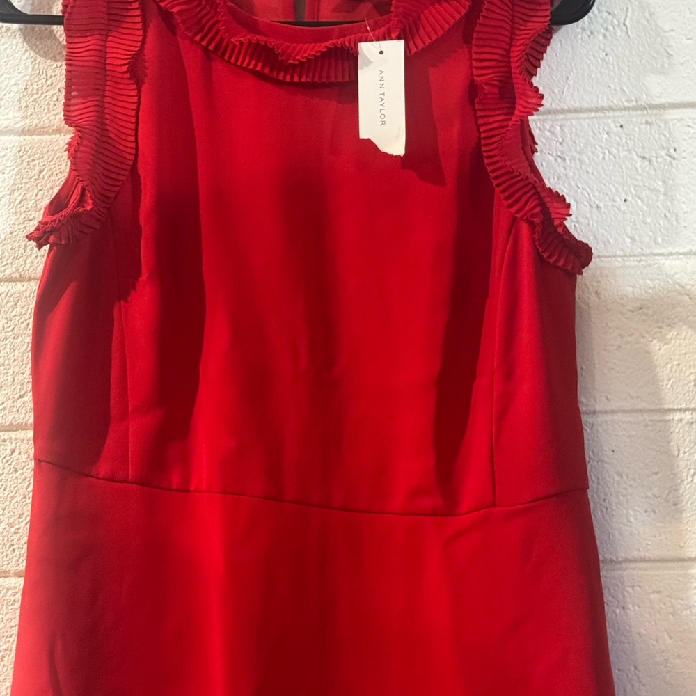Ann Taylor Vibrant Red Ruffled Top